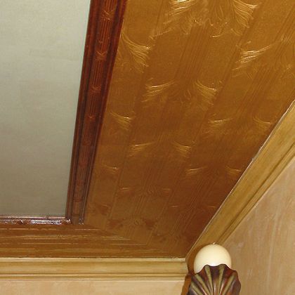Bamboo molding on ceiling