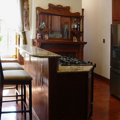 Victorian Kitchen with fireplace