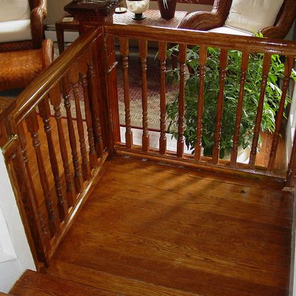Completed baby gate and stair landing