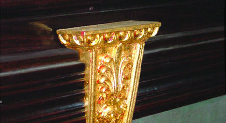 Gilding Gold Leaf over Red Bole for Architectural Ornament